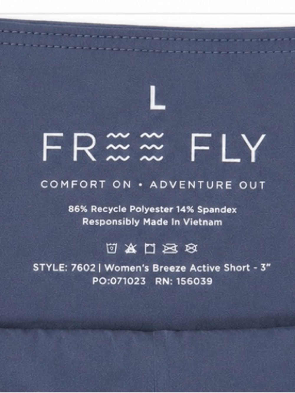 Free Fly Women’s Breeze Active Shorts Blue 3” Inseam Size Large - Picture 4 of 4